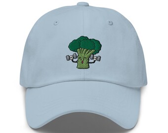 Lustige Brokkoli Stickerei Dad Mütze: Vegan Baseball Cap