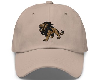 Lion Embroidered Dad Cap | Cute Lion Face Gift | Cotton  display picture 3