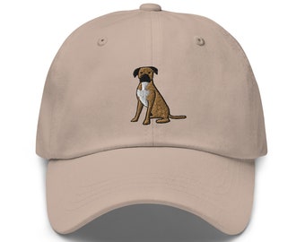 Boxer Dog Embroidered Hat, Boxer Lover Gift, German Boxer Crewneck Cap, Deutscher Boxer Mom, Cute Boxer Dog Unisex Hat, Embroidered Cap Gift