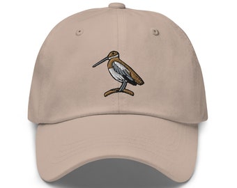 Snipe Bird Embroidered Hat, Wildlife Nature Hat, Cute Gift for Bird Watcher Hat, Wildlife Animal Womens Mens Cap Hat Gifts - Multiple Colors