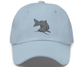 Catfish Embroidered Dad Hat, Baseball Cap, Funny Catfish Gift, Fishing Lover, River Animal, Summer Beach, Seafood Baseball Cap Gifts