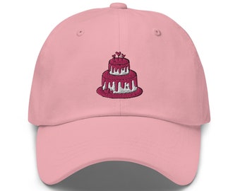 Wedding Cake Dad Hat, Love Gift Embroidered Unisex Hat, Handmade Dad Cap, Adjustable Baseball Cap Gift - Multiple Colors