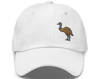 Bonnet papa brodé émeu : casquette de baseball nature