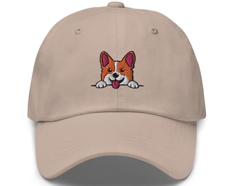 Bestickter walisischer Corgis, der Spähen-Hut : Unisex Baseball Cap
