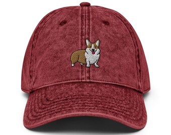 Bestickte walisische Vintage Twill Cap: Unisex Geschenk für Tierliebhaber