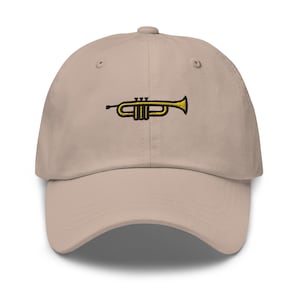 Trumpet Embroidered Dad Hat, Music Teacher Gift, Embroidered Unisex Hat, Cute Dad Cap Adjustable Baseball Cap Gift for Him - Multiple Colors