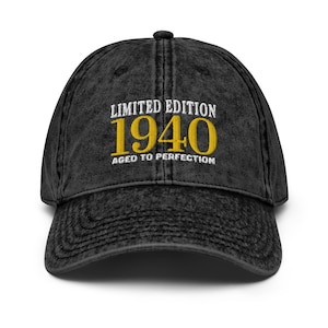 Regalo per l&#39;85° compleanno: cappello da papà in twill di cotone ricamato vintage del 1940
