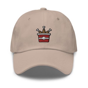 Bucket of Chicken Hat, Chicken Legs Lover Gift Hat, Embroidered Unisex Hat, Handmade Dad Cap, Adjustable Baseball Cap Gift - Multiple Colors