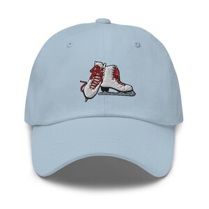 Ice Skate Hat, Ice Skate Lovers Gift Hat, Cute Embroidered Unisex Dad Hat, Handmade Dad Cap, Adjustable Baseball Cap Gifts - Multiple Colors