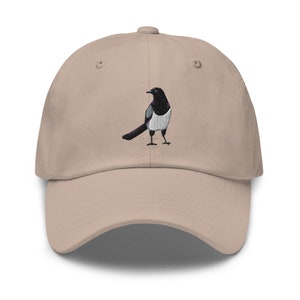 Magpie Bird Embroidered Dad Hat: Nature Wildlife Baseball Cap