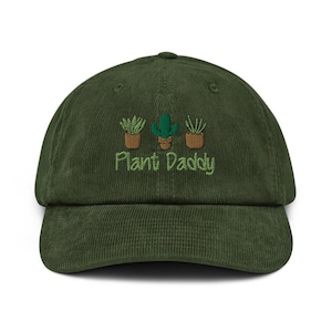 Plant Daddy Corduroy Dad Hat: Embroidered Unisex Cap