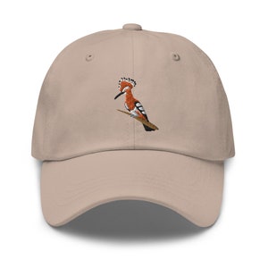 Chapeau brodé oiseau huppe fasciée, casquette cadeau observateur d'oiseaux, cadeau casquette de baseball homme femme nature faune, cadeau casquette papa réglable - plusieurs couleurs