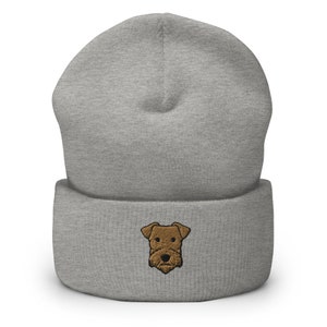 Embroidered Irish Terrier Beanie: Unisex Cuffed Dog Lover Gift