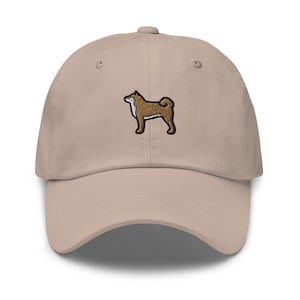 Shiba Inu Dog Embroidered Dad Hat, Funny Gift for Dog Owner, Cute Animal Baseball Cap, Handmade Adjustable Dad Cap Gifts - Multiple Colors