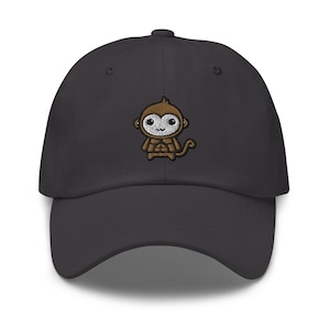 Cute Monkey Muscle Embroidered Dad Hat, Monkey Lovers Gift Hat, Baseball Dad Hat, Handmade Adjustable Unisex Dad Cap Gifts - Multiple Colors
