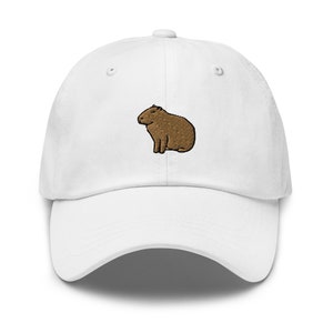 Capybara Embroidered Dad Hat, Capybara Lover Gift, Funny Capybara Gift Hat, Handmade Embroidered Adjustable Unisex Baseball Dad Cap Gift image 1
