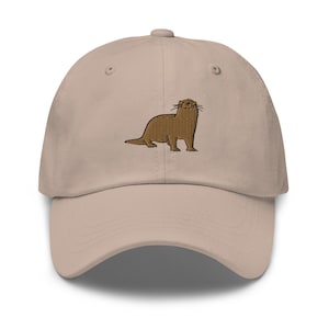 Otter Dad Hat, Otter Lovers Gifts, Wildlife Cap, Embroidered Unisex Hat, Handmade Dad Cap, Adjustable Baseball Cap Gift - Multiple Colors
