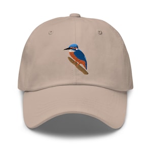 Chapeau brodé d'oiseau de martin-pêcheur, chapeau de cadeau d'observateur d'oiseaux, cadeau de casquette de baseball d'hommes femmes nature faune, cadeau réglable de chapeau - plusieurs couleurs