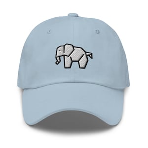 Origami Elephant Dad Hat, Elephant Lovers Gift Hat, Embroidered Unisex Hat Handmade Dad Cap Adjustable Baseball Caps Gifts - Multiple Colors