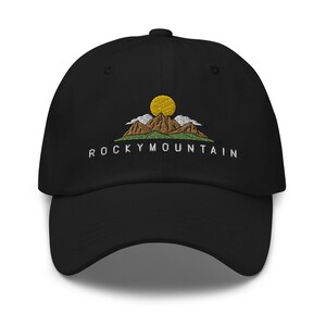 Rocky Mountain National Park gestickte Kappe, niedliche Naturmütze, Reisemütze, Campingurlaubsliebhaber, die handgefertigte verstellbare Mützengeschenke wandern