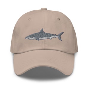 Weißer Hai Gestickter Hut, Baseball Kappe, Wild Life Geschenk für Mama Papa Hut, Mutter Geschenk & Papa für Liebhaber Tier Ozean Hut,Haifischkappe