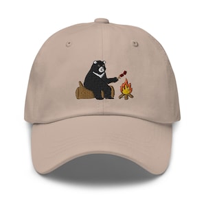 Gorra bordada con diseño de oso negro para acampar, para hombre y mujer, con diseño de naturaleza y vida salvaje, gorra de béisbol ajustable, gorra de senderismo, gorras de regalo para mamá y papá, varios colores