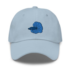 Blue Betta Fish Embroidered Dad Hat - Unisex Baseball Cap