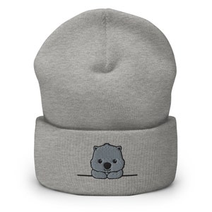 Cute Wombat Embroidered Cuffed Beanie, Wombat Hat, Wombat lover, Wombat gift, Wombat Dad, Funny Wombat, Wombat winter, kawaii, Wombat Mom