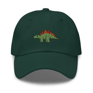 Cute Stegosaurus Dinosaur Baseball Dad Hat, Embroidered Unisex Hat, Handmade Dad Cap, Adjustable Baseball Cap Gift, Multiple Colors Hat