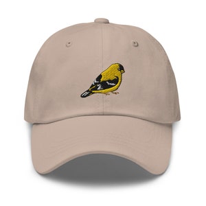 American Goldfinch Embroidered Dad Hat: Nature Wildlife Baseball Cap