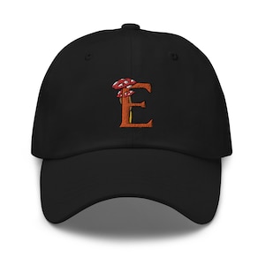 Fungi Alphabet Letter E Dad Hat, Mushrooms Lover gift, Funny Fungi Cap, Women's Men's Gifts, Unisex Baseball Dad Cap Gift -Multiples Colors