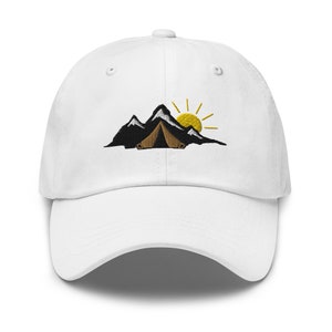 Embroidered Mountain Dad Cap: Hiking Camping Sun Hat