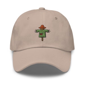 Scarecrow Hat, Funny Farmer Gift Cap, Farm Wizard Hat, Handmade Embroidered Unisex Hat, Adjustable Baseball Dad Cap Gifts - Multiple Colors