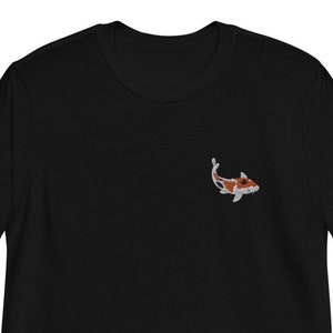 Koi Pesce Ricamato Unisex Camicia, Uomo Donna T-Shirt, Camicie Mamma Papà Regalo, Koi Pesce Estetico Giapponese Street Wear, Koi-Fish Unisex Camicia