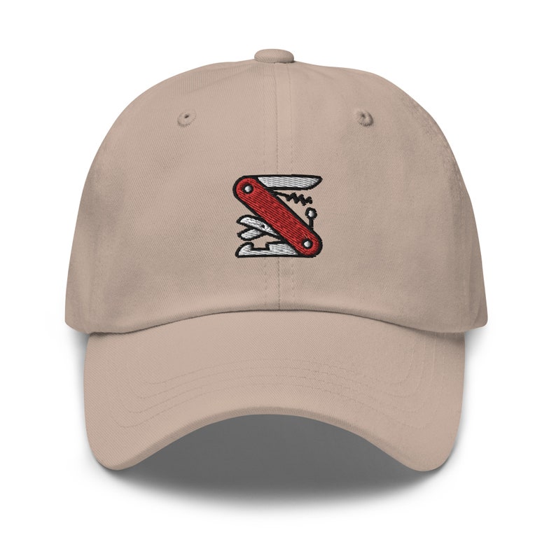 Swiss Army Knife Dad Hat, Funny Gift Dad Cap, Handmade Embroidered Unisex Hat, Adjustable Baseball Dad Cap Gifts - Multiple Colors
