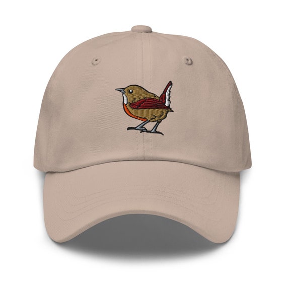 Embroidered Carolina Wren Bird Hat: Birdwatcher Gift - Etsy display picture 2