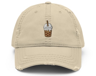 帽子 can i get some more milk tea? cap Boba Milk Tea Drink Embroidered Dad Hat, Boba Lover Gift