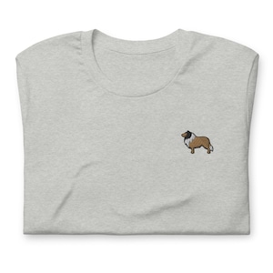 Embroidered Rough Collie Dog T-Shirt: Unisex Short Sleeve Shirt