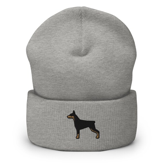 Embroidered Doberman Beanie: Cuffed Knit Winter Hat - Etsy Norway