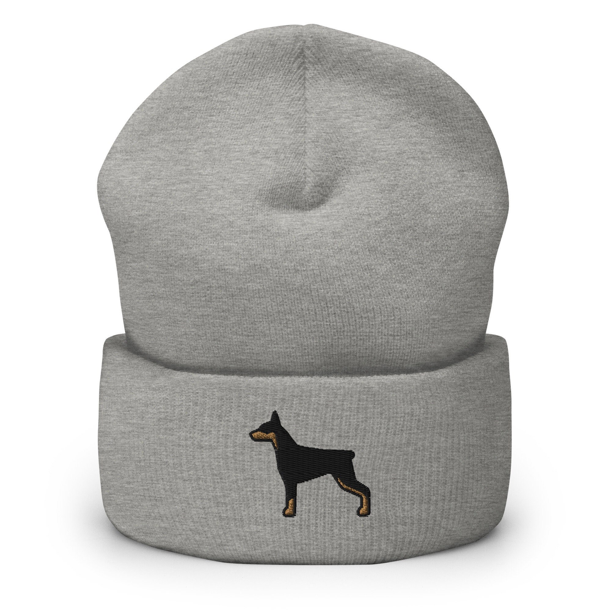 Embroidered Doberman Beanie: Cuffed Knit Winter Hat - Etsy Norway