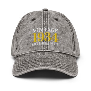90th birthday gift for men And women, 90th Birthday Gift All Orignal Parts Vintage Embroidered Dad Hat, Born In 1934 Cotton Twill Cap Gifts
