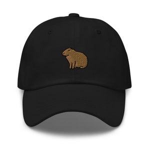 Capybara Embroidered Dad Hat, Capybara Lover Gift, Funny Capybara Gift Hat, Handmade Embroidered Adjustable Unisex Baseball Dad Cap Gift