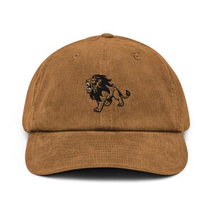 Lion Roar Embroidered Corduroy Cap, Gift For Lion Lovers, Wildlife Animal Gift Dad Cap, Women Men Corduroy Dad Hat Gift - Multiple Colors