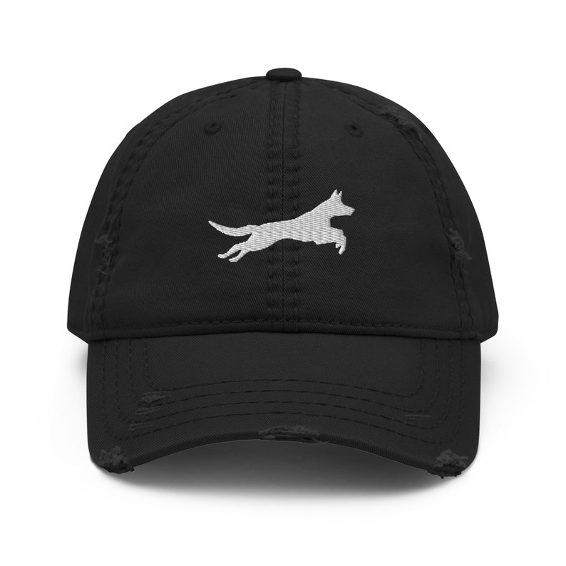 Black Belgian Malinois Embroidered Distressed Hat, Belgian Malinois Gift, Malinois Dog Mom Hat, Adjustable Cap Gift, Embroidered Unisex Hat image 6