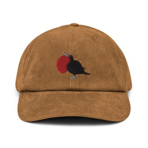 Frigate Bird Embroidered Corduroy Cap, Gift For Birdwatcher, Cute Frigatebird Dad Cap, Women Men Bird Vintage Dad Hat Gift - Multiple Colors