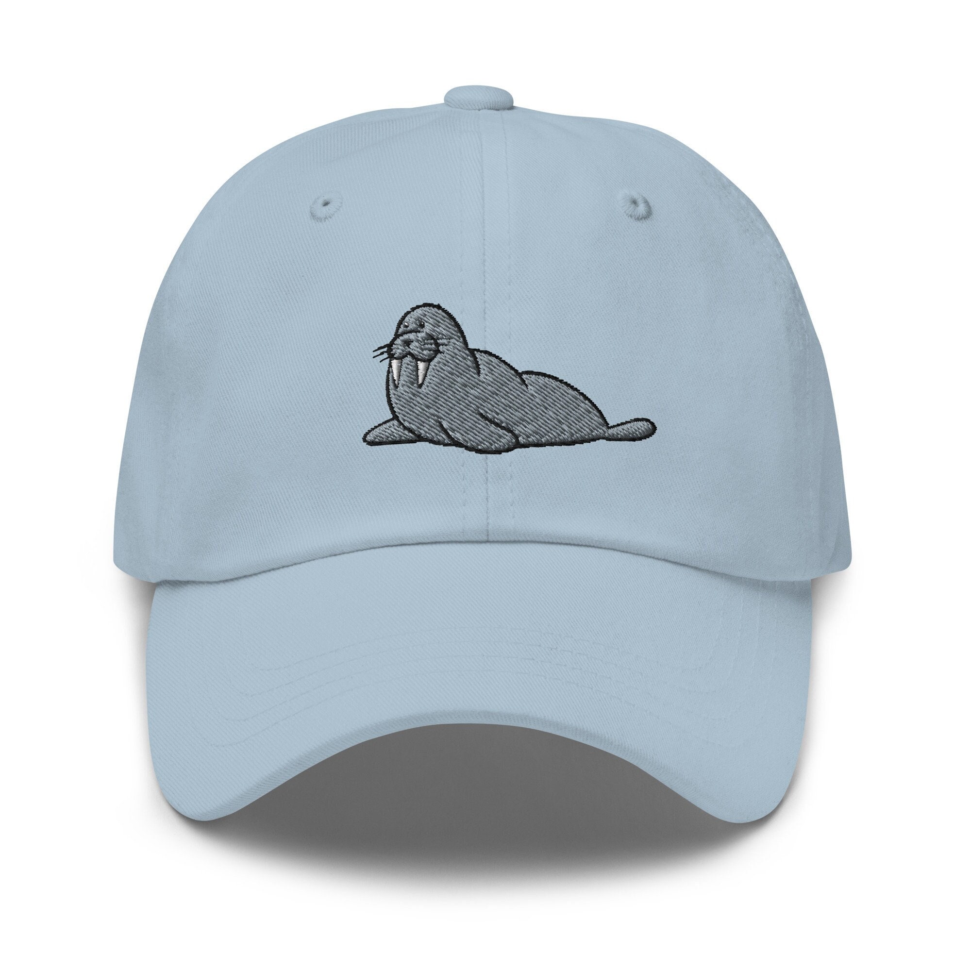 Embroidered Walrus Hat: Unisex Cotton Twill Dad Cap