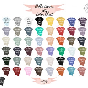 K&ouml;nnte beinhalten: Farbkarte f&uuml;r Bella Canvas 3001 T-Shirts, die eine Vielzahl von Melange- und Uni-Farben zeigt. Die Karte enth&auml;lt Farben wie Melange-Prisma-Lila, Melange-Prisma-Eisblau, Uni-Wei&szlig;-Mix, Uni-Schwarz-Mix, Melange-Gelb, Melange-Gelb-Gold, True Royal, Team-Lila, Melange-Braun, Melange-Sonnenuntergang, Melange-Sturm, Melange-Stein, Melange-Schiefer, Melange-Seegr&uuml;n, Melange-Sandd&uuml;ne, Melange-Rot, Melange-Himbeere, Melange-Lila, Melange-Prisma-Sonnenuntergang, Melange-Prisma-Pfirsich, Melange-Prisma-K&uuml;ste, Melange-Prisma-Minze, Melange-Prisma-Staubig Blau, Melange-Prisma-Blau, Melange-Pfirsich, Melange-Orange, Melange-Olivengr&uuml;n, Melange-Marineblau, Melange-Senf, Melange-Mini, Melange-Milit&auml;rgr&uuml;n, Melange-Mitternacht-Marineblau, Melange-Kastanienbraun, Melange-Orchidee, Melange-Lapis, Melange-Kelly, Melange-Eisblau, Melange-Gr&uuml;n, Melange-Grasgr&uuml;n, Melange-Wald, Melange-Smaragd, Melange-Staubig Blau, Melange-Staub, Melange-Tief-T&uuml;rkis, Melange-K&uuml;hl-Grau, Schwarz-Melange, Melange-Columbia-Blau, Melange-Ton, Melange-Charity-Pink, Melange-Zement, Melange-Kardinal, Melange-Leinwand-Rot, Melange-Kaugummi, Melange-Braun, Melange-Blau-Melange, Melange-Herbst, Melange-Aqua, Melange-Lila, Melange-Tiefes-Melange, Dunkel-Grau-Melange.
