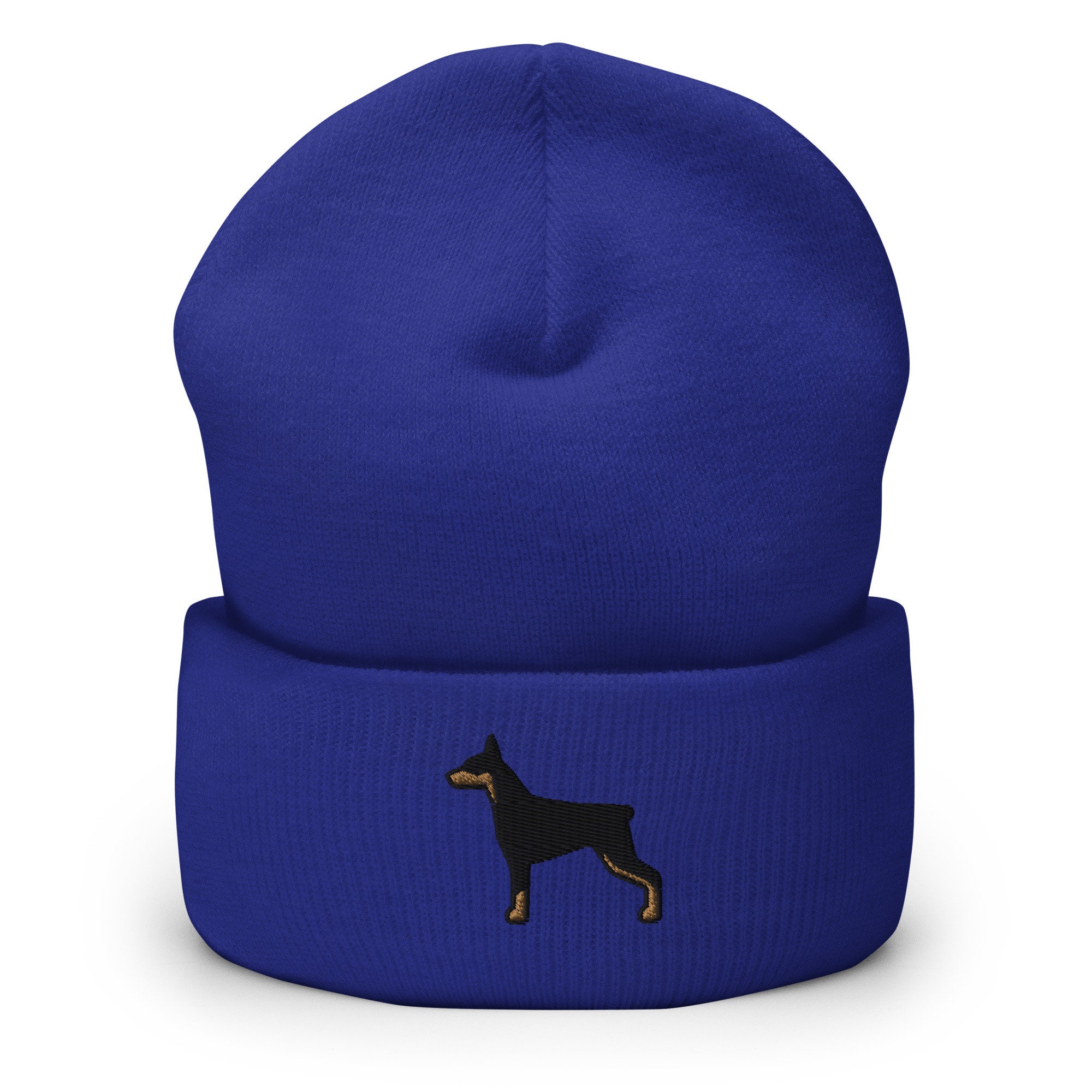 Embroidered Doberman Beanie: Cuffed Knit Winter Hat - Etsy Norway