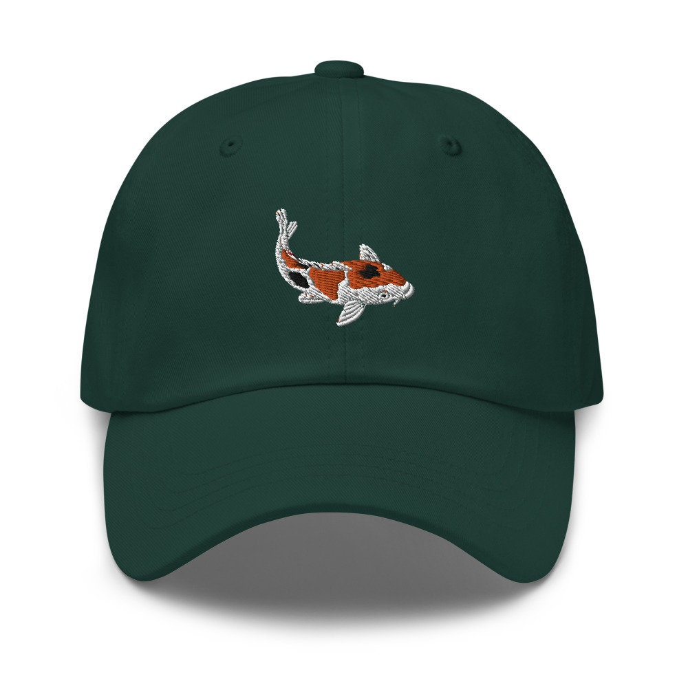 Embroidered Koi Fish Baseball Hat: Japanese Streetwear Cap  display picture 2