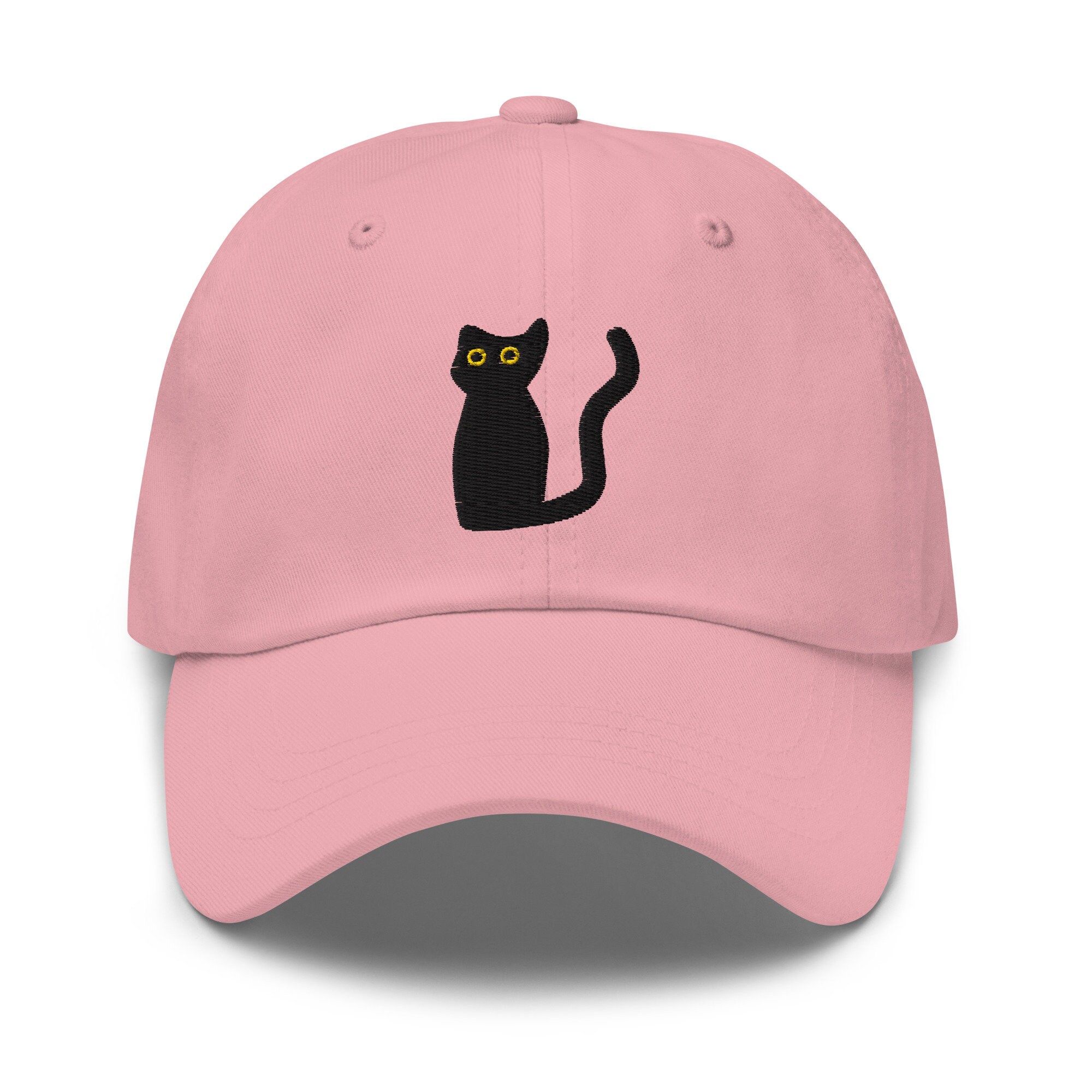 Cat Dad Embroidered Low Profile Dad Hat - Black Cotton Twill Cap, Adjustable
